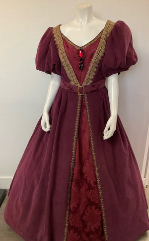 COSTUME RENTAL - c55a 1800's Tea Gown - 2pc large