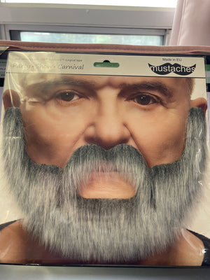 ACCESS: Moustache and Beard, Fluffy GREY AND WHITE