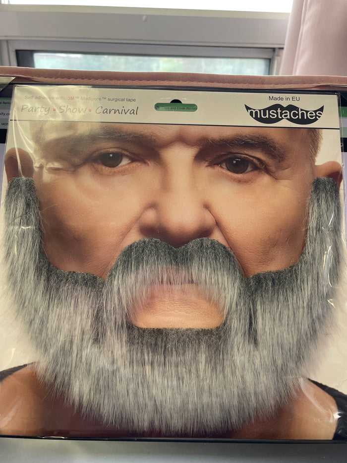 ACCESS: Moustache and Beard, Fluffy GREY AND WHITE