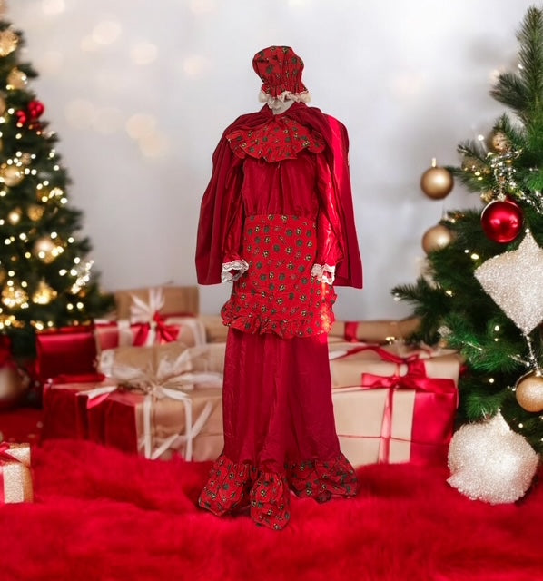 COSTUME RENTAL - S142 Mrs. Clause 8 pcs Medium/Large