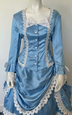 COSTUME RENTAL - C94 Baby Blue Victorian Gown 3 pcs XL