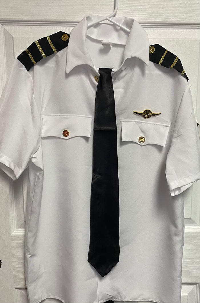 COSTUME RENTAL - O9A Airline Pilot Shirt and Tie 2 pcs LRG