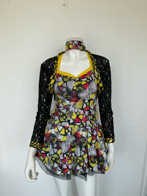 COSTUME RENTAL - Y229 1980's Street Art Dress 4 pcs MED