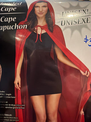 ACCESS: Cape,  Hooded Cape 68" one size red