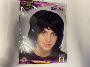 70s shag black wig