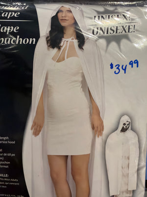 ACCESS: Cape,  Hooded Cape 68" WHITE