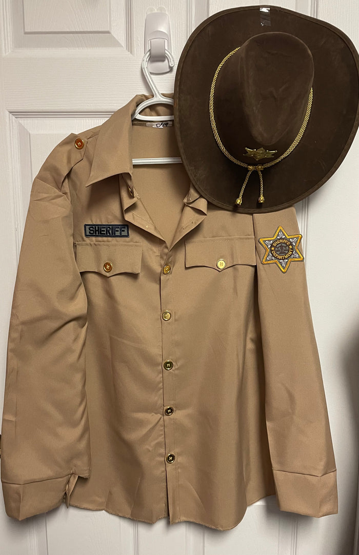 COSTUME RENTAL - O44 Sheriff shirt and hat 2 pcs xl