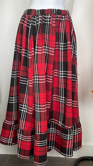 COSTUME RENTAL - S138 Plaid Caroller Christmas Skirt XL