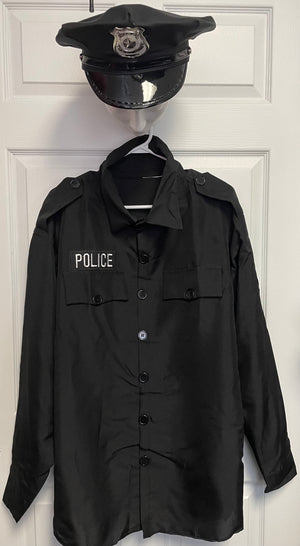 COSTUME RENTAL - O43 Police Shirt and Hat XL 2 pcs
