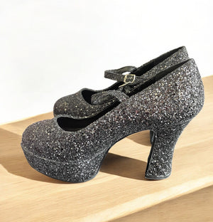 SHOE RENTAL - Black Glitter Mary Janes RENTAL Size 6 and 9