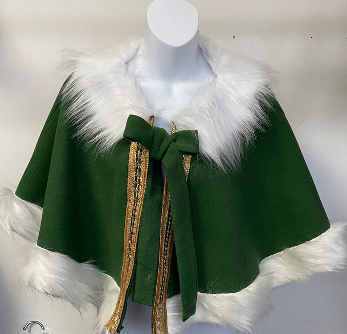 COSTUME RENTAL - S150 Christmas Green Capelet 1pc o/s