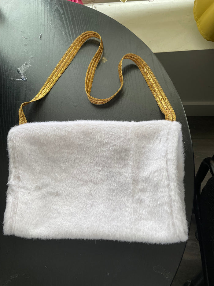 COSTUME RENTAL - S147 White Muff (gold Trim)