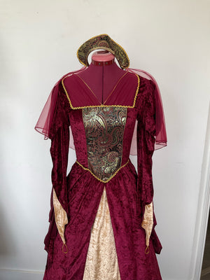 COSTUME RENTAL - A24B Medieval Queen (Red) - 2 pcs medium