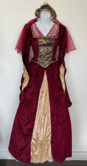 COSTUME RENTAL - A24C Medieval Queen (Red) - 2 pcs medium