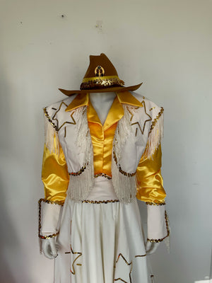 COSTUME RENTAL - H18 Dolly Parton Cowgirl MEDIUM  8pc