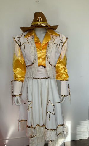 COSTUME RENTAL - H18 Dolly Parton Cowgirl MEDIUM  8pc