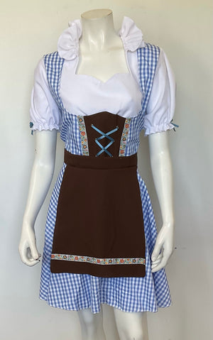 COSTUME RENTAL - I71 Oktoberfest Beer Girl Blue Large 1pcs