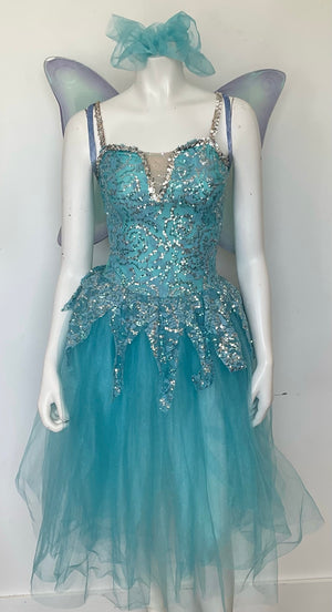 COSTUME RENTAL - M10A Blue Fairy Dress 2 pcs Small