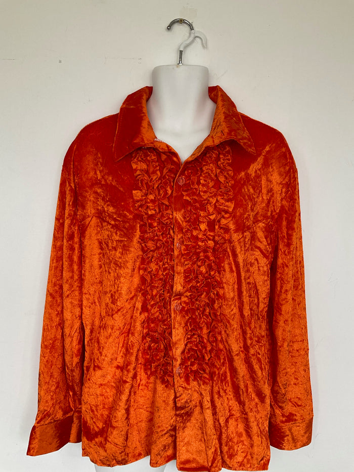 COSTUME RENTAL - X43D Disco Shirt, Orange Velvet