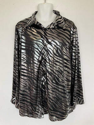 COSTUME RENTAL - X4A Disco Shirt, Zebra Silver