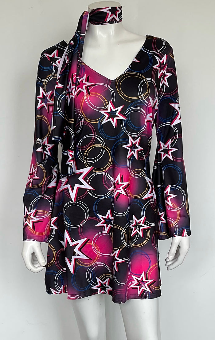 COSTUME RENTAL - X407 Star Swingin Dress 1pcs M/L