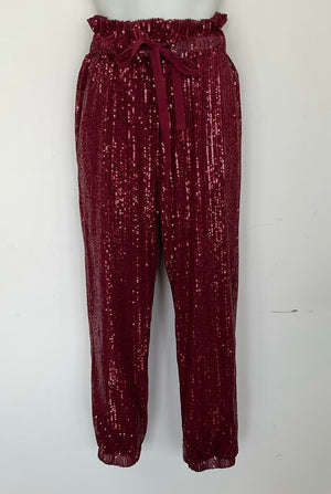 COSTUME RENTAL - X253j Sequin Burgundy Pants m/L