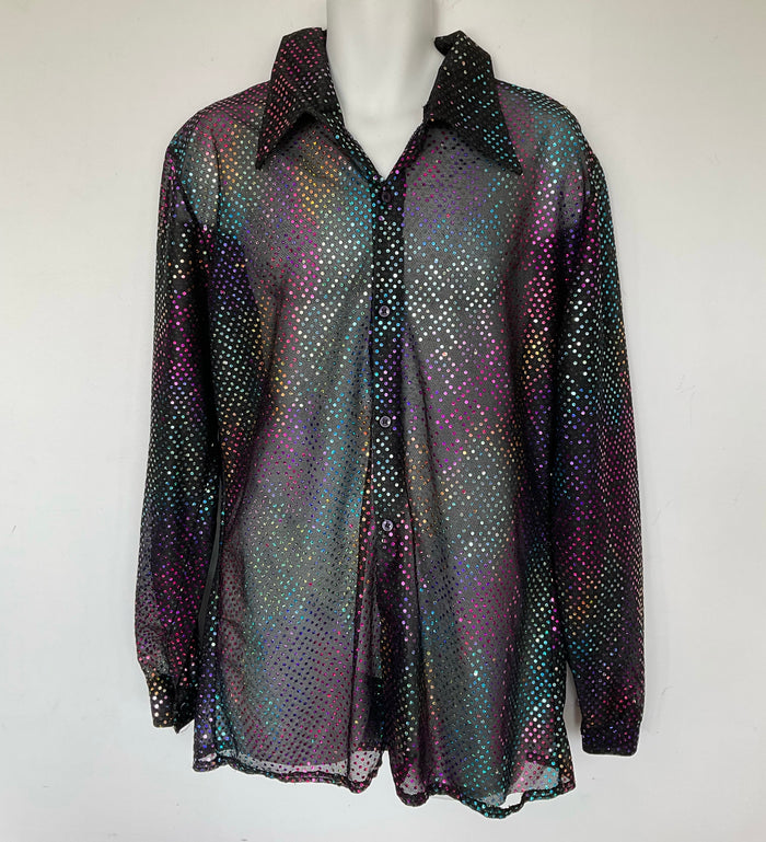 COSTUME RENTAL - X40A Disco Shirt, Sequin Ruby