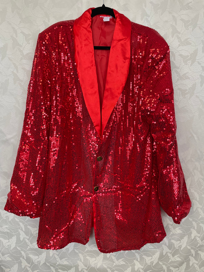 COSTUME RENTAL - X70B Disco Jacket, Red Sequin XXL