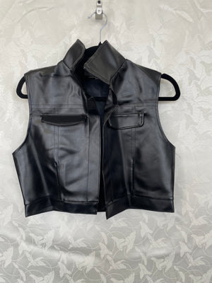 COSTUME RENTAL - Y308 1980's Leather Vest SMALL