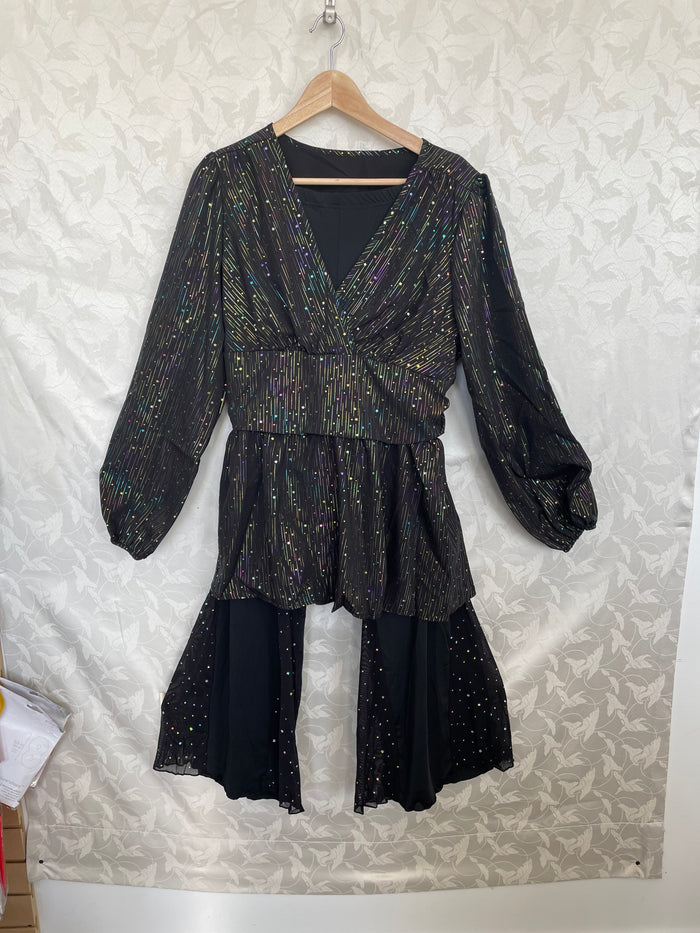 COSTUME RENTAL - X318 1970's Disco Shimmery Blouse Size 14