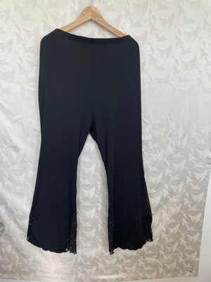COSTUME RENTAL - X129 Shimmer Bellbottoms, Black Size 16