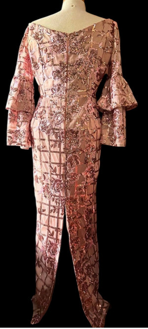 COSTUME RENTAL - Y312 Sequin Off the Shoulder Dress MEDIUM