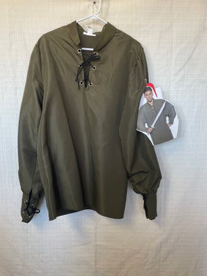 COSTUME RENTAL - A44C Renaissance Shirt GREEN LARGE
