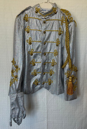 COSTUME RENTAL - D108A Michael Jackson Silver Jacket and glove- medium