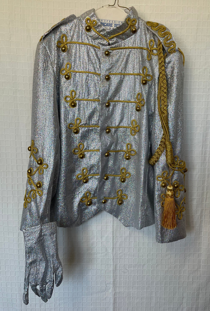 COSTUME RENTAL - D108A Michael Jackson Silver Jacket and glove- medium
