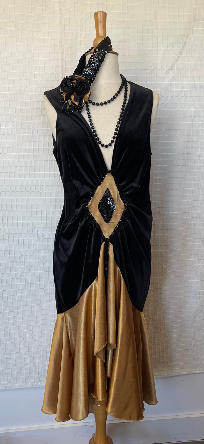 COSTUME RENTAL - J14A 1920's Cinema Beauty Dress 3 pc Medium