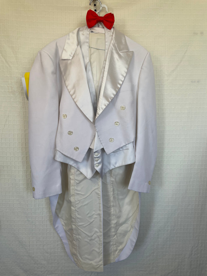 COSTUME RENTAL - Y313 1980's White prom Suit 4 pc