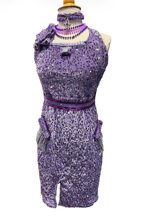 COSTUME RENTAL - J76F Jersey Boys Dress Purple Sequin 7pcs Med