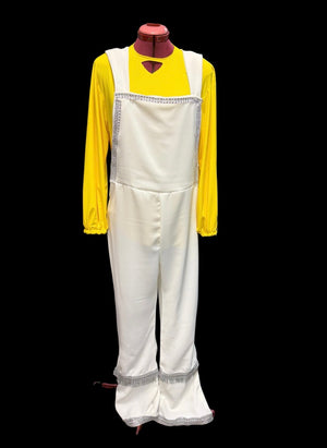 COSTUME RENTAL - D132C Abba White Jumpsuit 2pcs Med