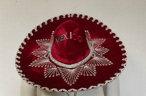 COSTUME RENTAL - Z13E- Red Small "Mexico" sombrero