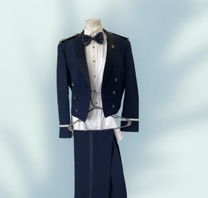 COSTUME RENTAL -  O49A Blue Bell Hop / Waiter -Jacket, Shirt and Bowtie 3 pcs