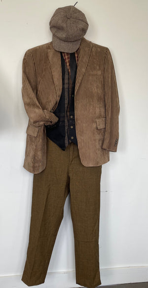 COSTUME RENTAL - J45J 1920's Wool Vest (Brown/Black) XL