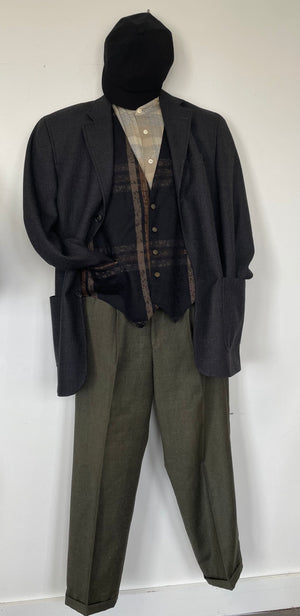 COSTUME RENTAL - J45J 1920's Wool Vest (Brown/Black) XL