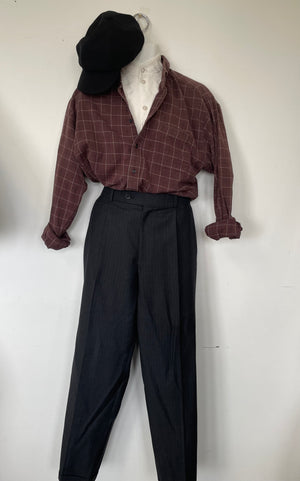 COSTUME RENTAL - J45L 1920's Checkered Shirt MED