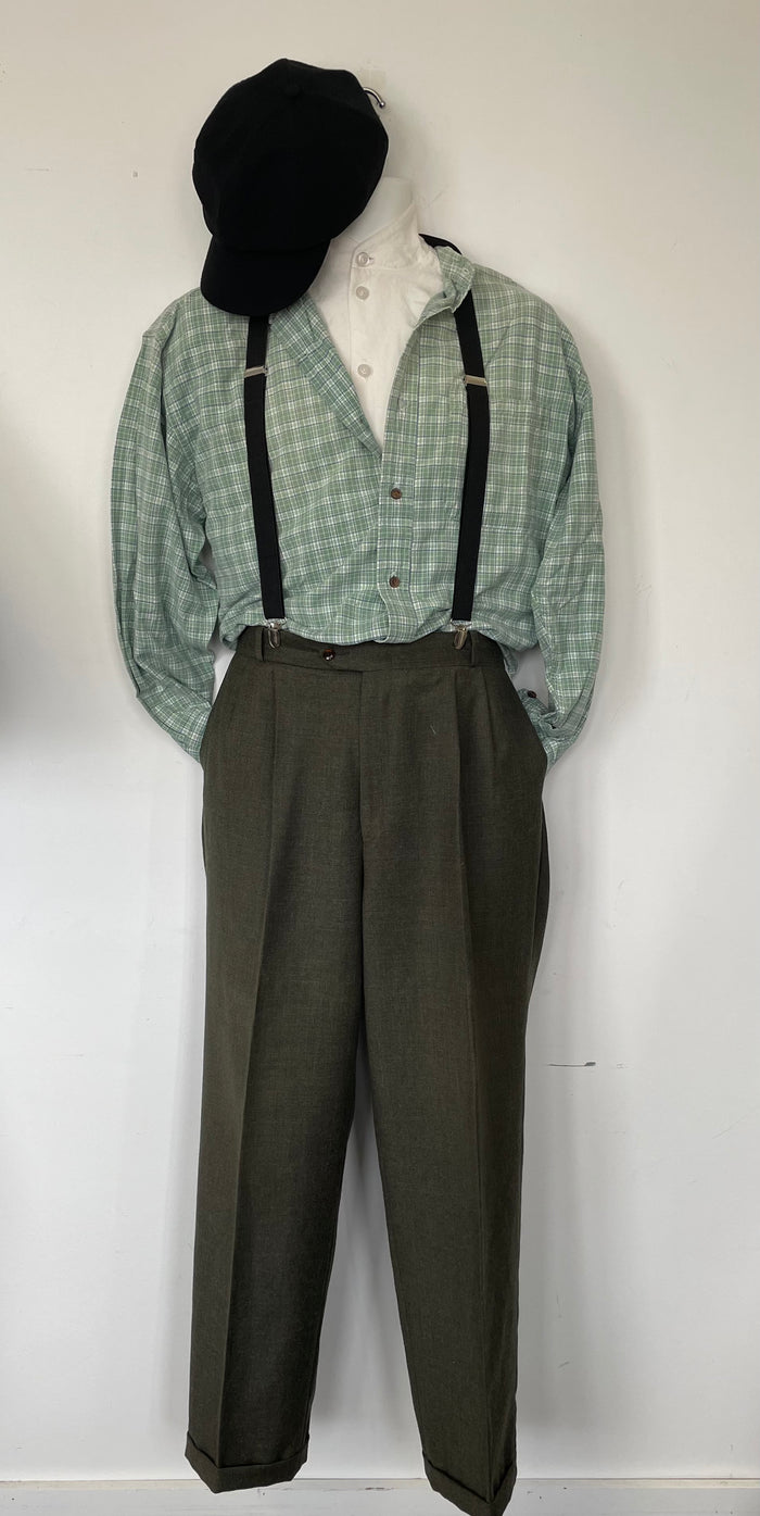 COSTUME RENTAL - J45F 1920's Green Wool Pants Large