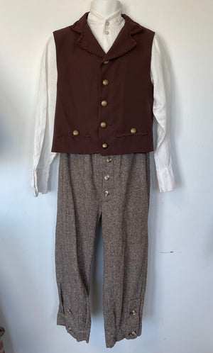 COSTUME RENTAL - c53A 1900's Brown VEst SMALL