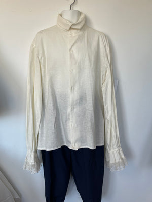 COSTUME RENTAL - B42B John Adams Shirt with Tie Small 2 pcs