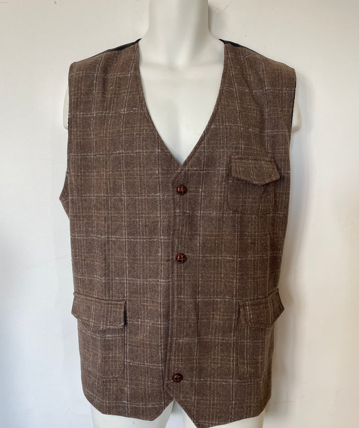 COSTUME RENTAL - J22E 1920's Tweed Vest XXL