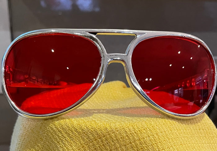ACCESS: Glasses, 1970's (red with silver frame)