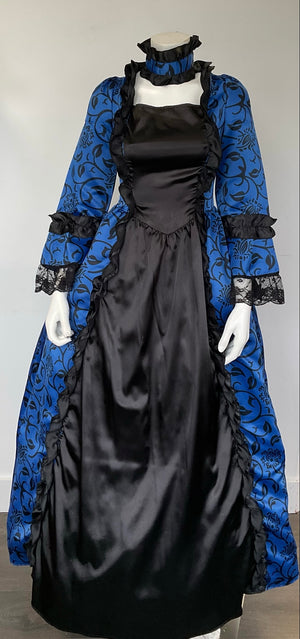 COSTUME RENTAL - B13 Renaissance Queen Blue / Bridgerton-3 pc small